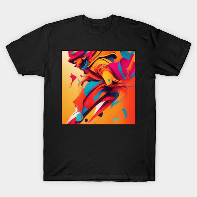 Fluid Forms - Unleashing Creative Energy in Abstraction T-Shirt by Moulezitouna